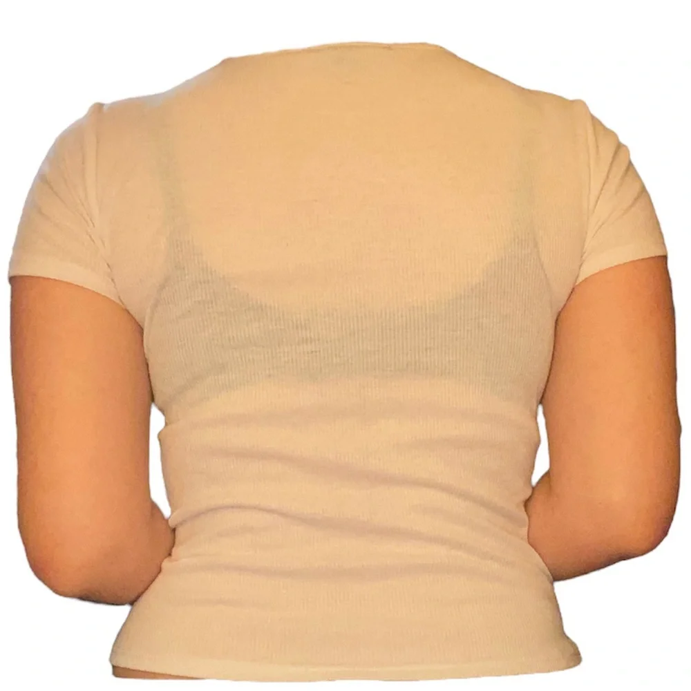 ‼️Derek Heart - White Ribbed Crop Top - Size Medium - Picture 3 of 4